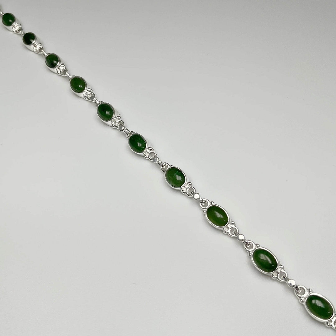 Canadian Jade Sterling Silver Bracelet - Rocks and Gems Canada