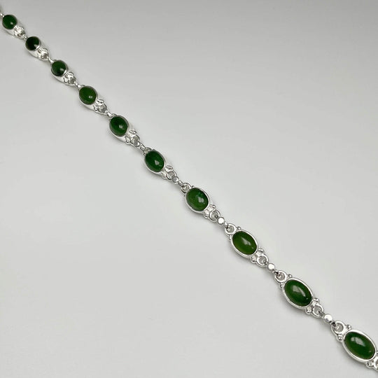 Canadian Jade Sterling Silver Bracelet - Rocks and Gems Canada