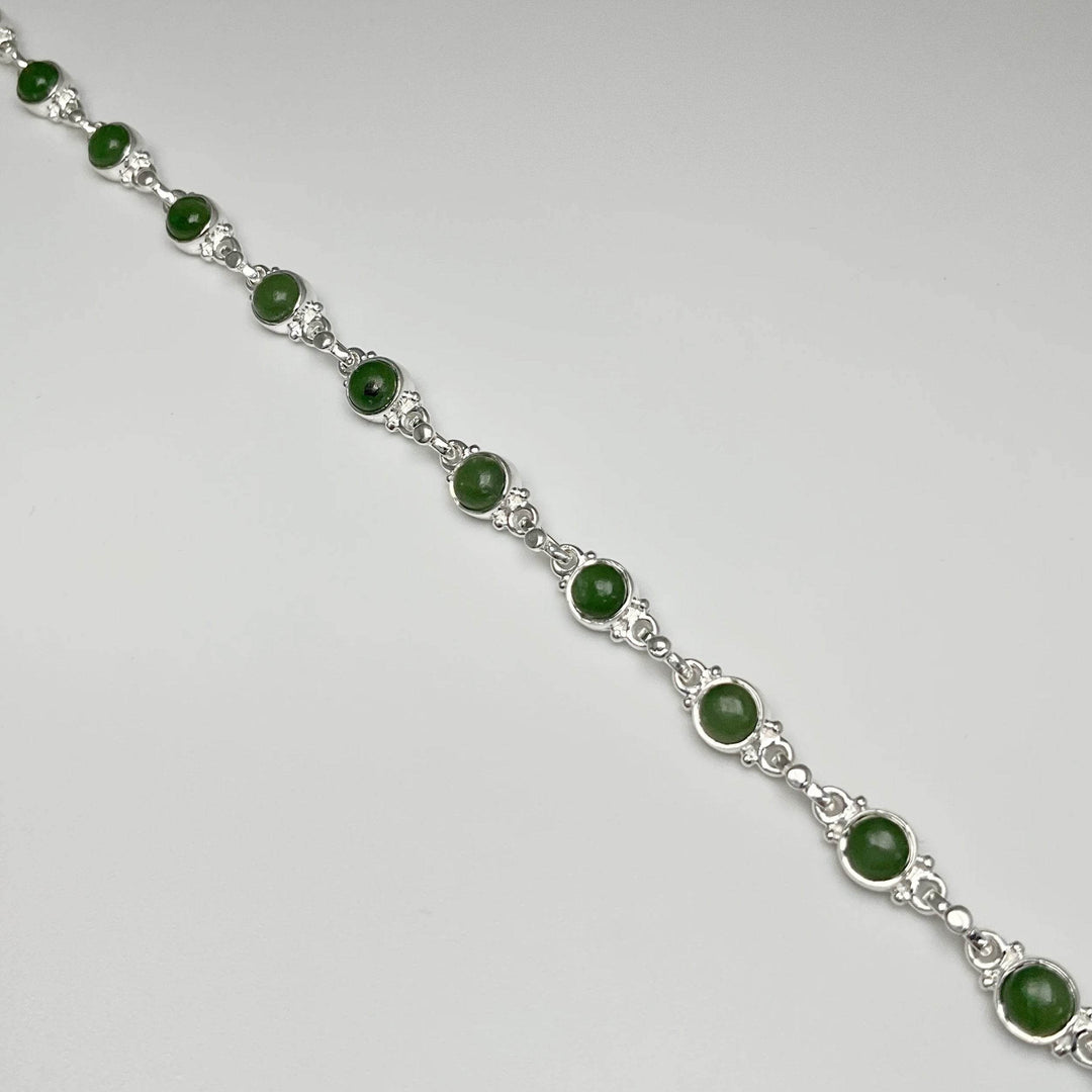 Canadian Jade Sterling Silver Bracelet - Rocks and Gems Canada