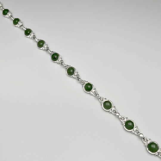 Canadian Jade Sterling Silver Bracelet - Rocks and Gems Canada