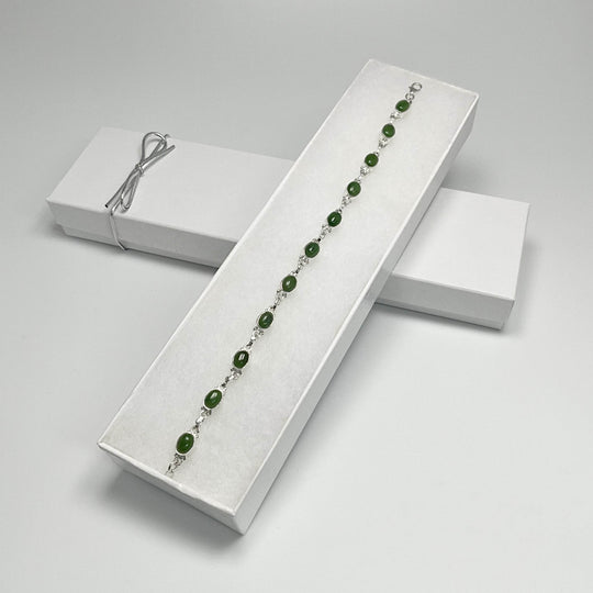 Canadian Jade Sterling Silver Bracelet - Rocks and Gems Canada