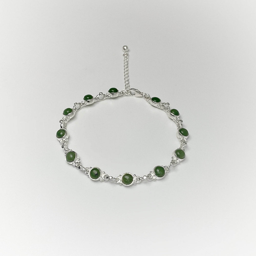 Canadian Jade Sterling Silver Bracelet - Rocks and Gems Canada