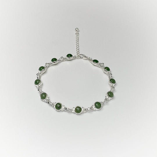 Canadian Jade Sterling Silver Bracelet - Rocks and Gems Canada