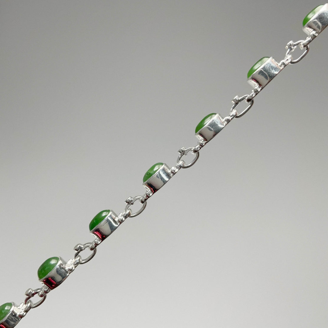 Canadian Jade Sterling Silver Bracelet - Rocks and Gems Canada