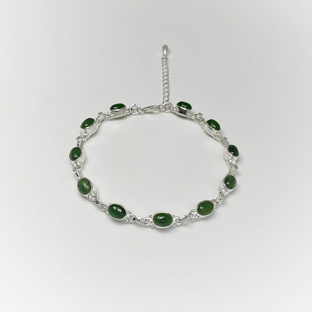 Canadian Jade Sterling Silver Bracelet - Rocks and Gems Canada
