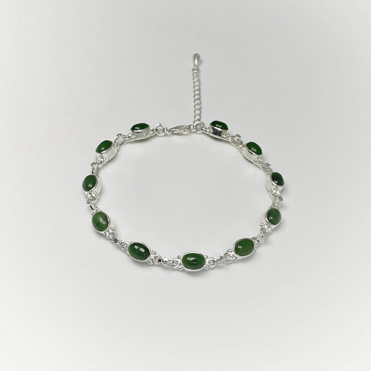 Canadian Jade Sterling Silver Bracelet - Rocks and Gems Canada