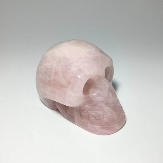 Carved Rose Quartz Skull - Rocks and Gems Canada