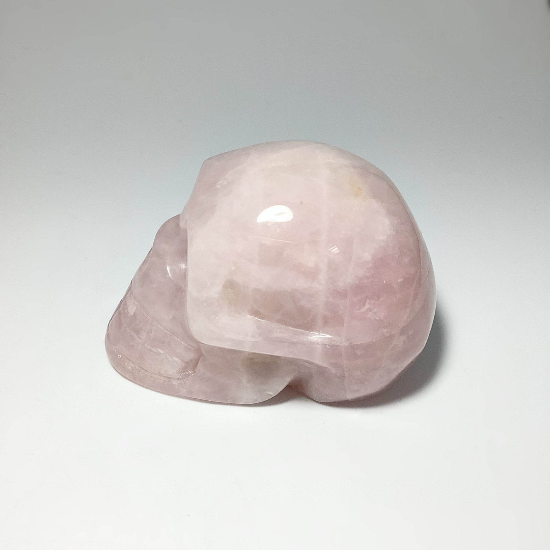 Carved Rose Quartz Skull - Rocks and Gems Canada