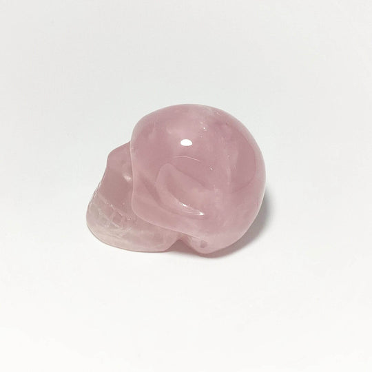 Carved Rose Quartz Skull - Rocks and Gems Canada