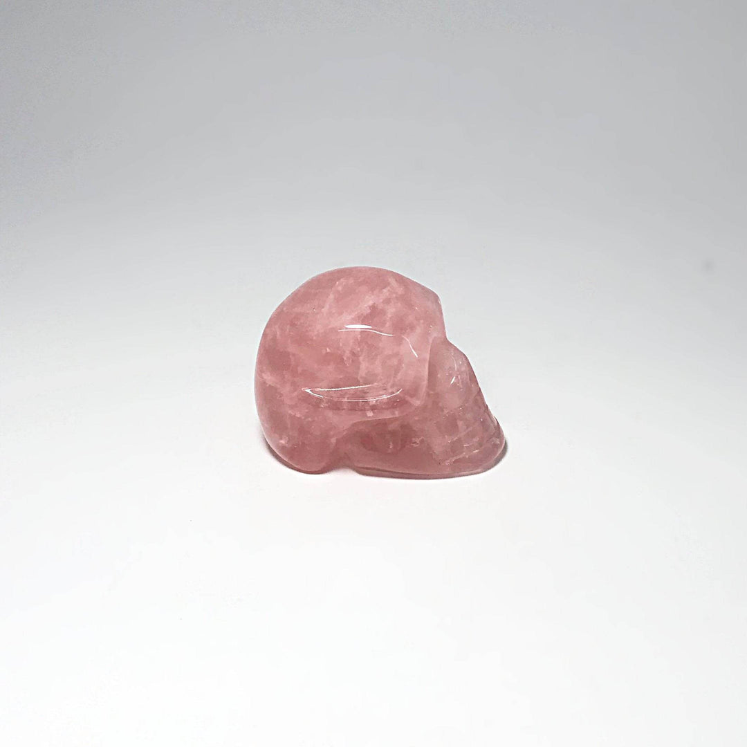 Carved Rose Quartz Skull - Rocks and Gems Canada