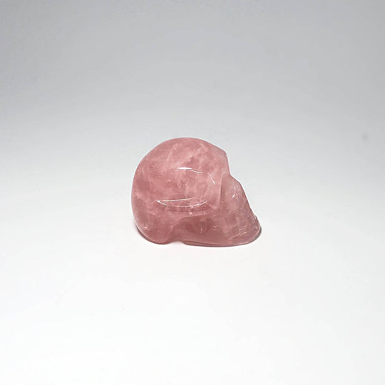 Carved Rose Quartz Skull - Rocks and Gems Canada
