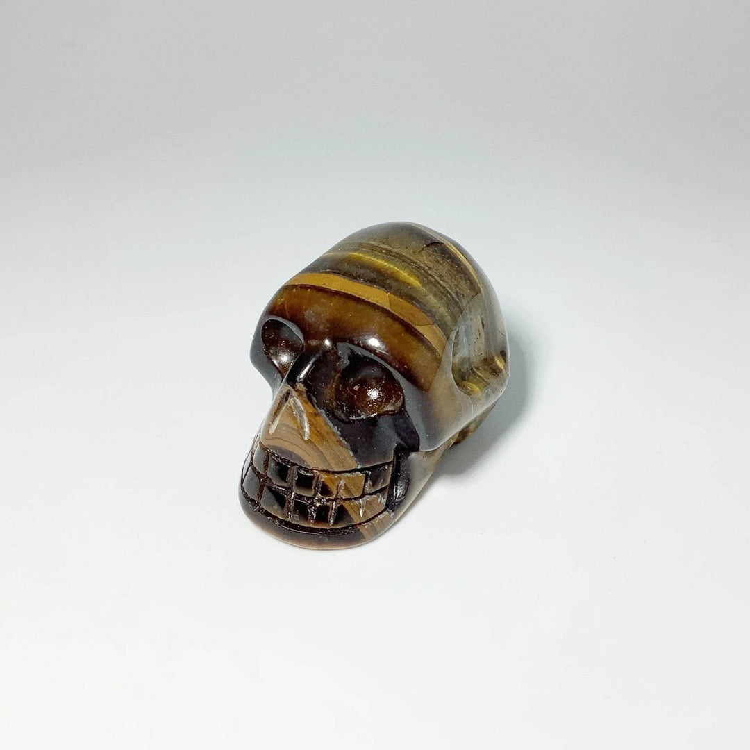 Carved Tiger Eye Skull - Rocks and Gems Canada