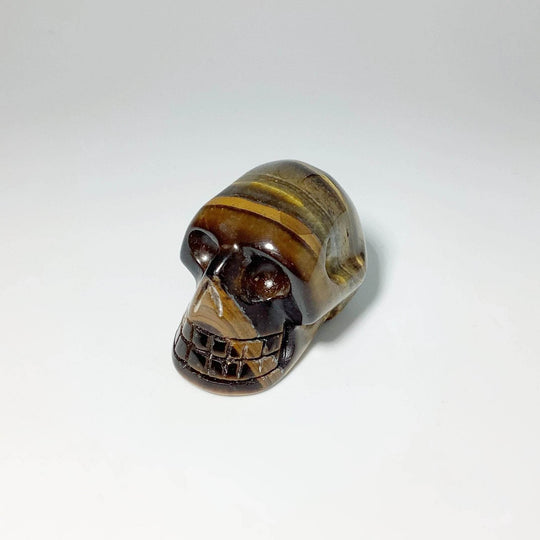 Carved Tiger Eye Skull - Rocks and Gems Canada