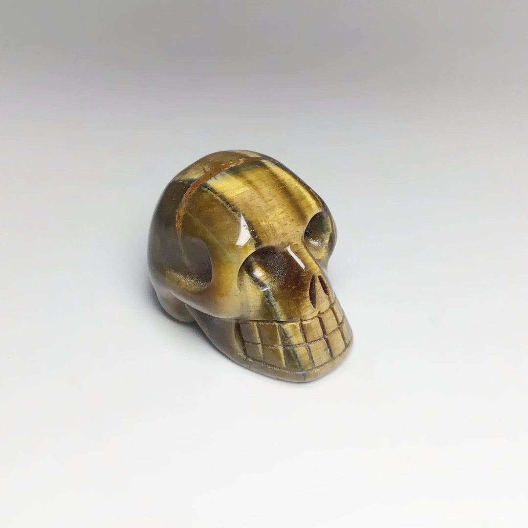 Carved Tiger Eye Skull - Rocks and Gems Canada