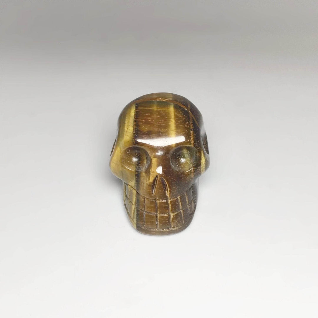 Carved Tiger Eye Skull - Rocks and Gems Canada