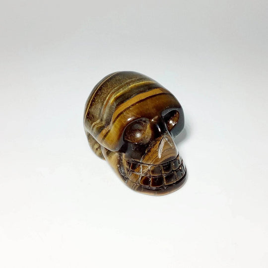 Carved Tiger Eye Skull - Rocks and Gems Canada