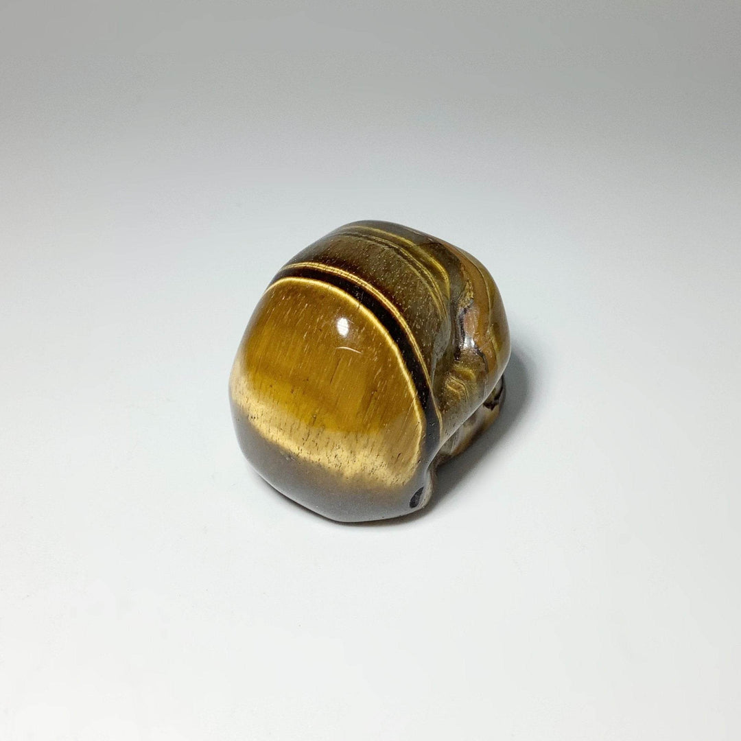 Carved Tiger Eye Skull - Rocks and Gems Canada