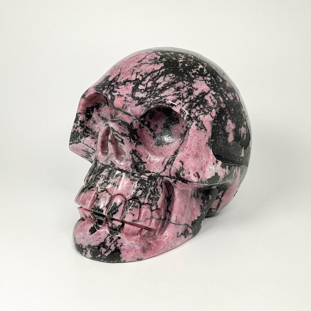 Carved Rhodonite Skull - Rocks and Gems Canada