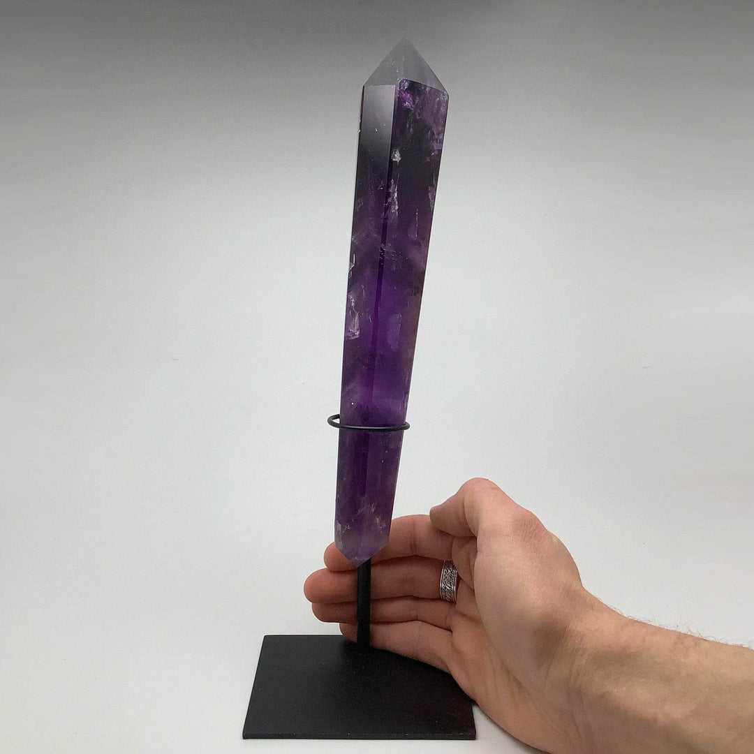 Double Terminated Amethyst Point on Stand - Rocks and Gems Canada