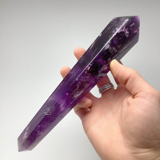 Double Terminated Amethyst Point on Stand - Rocks and Gems Canada