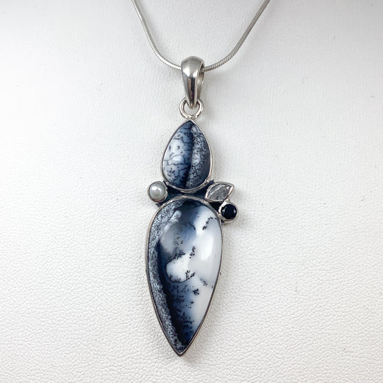Dendritic Opal Pendant with Multi Stones - Rocks and Gems Canada
