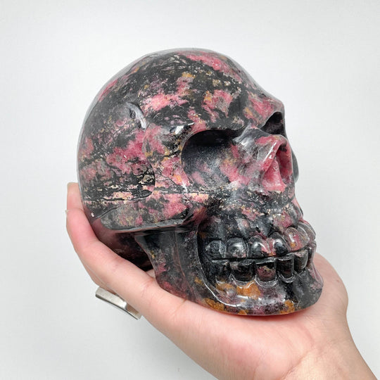Carved Rhodonite Skull - Rocks and Gems Canada
