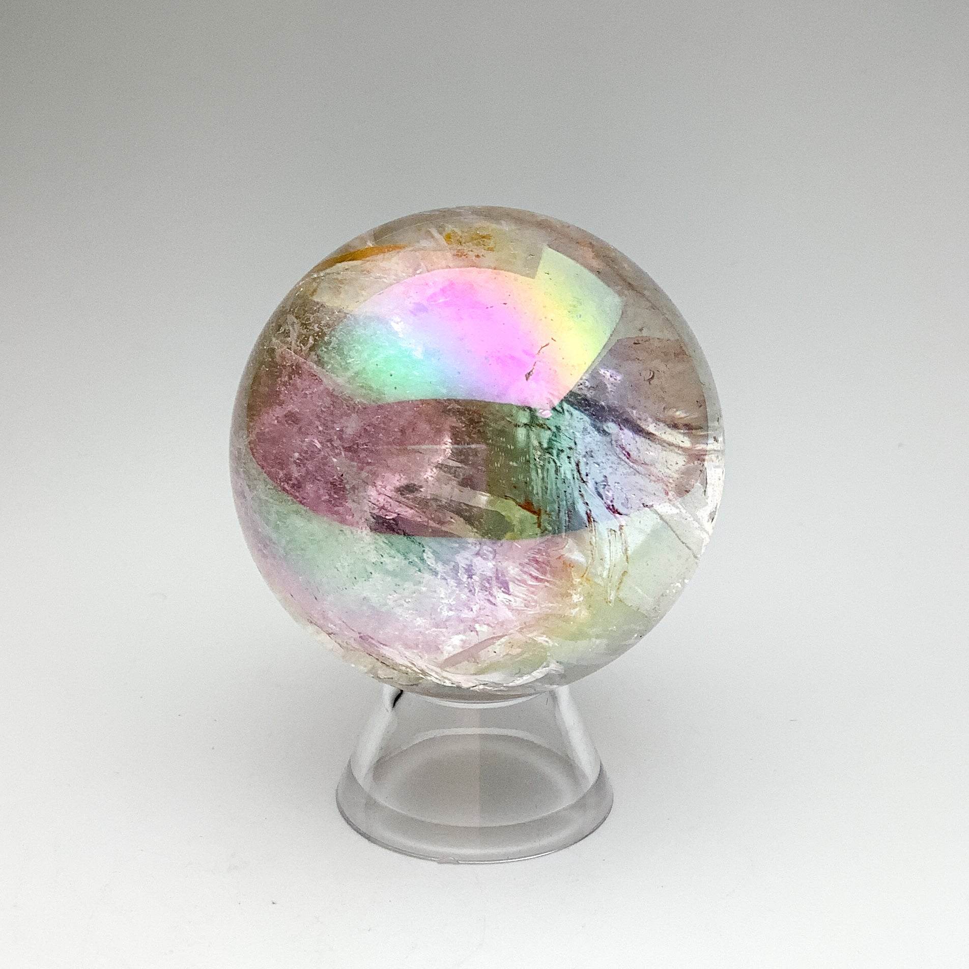 Aura Rose Quartz Sphere - Rocks and Gems Canada