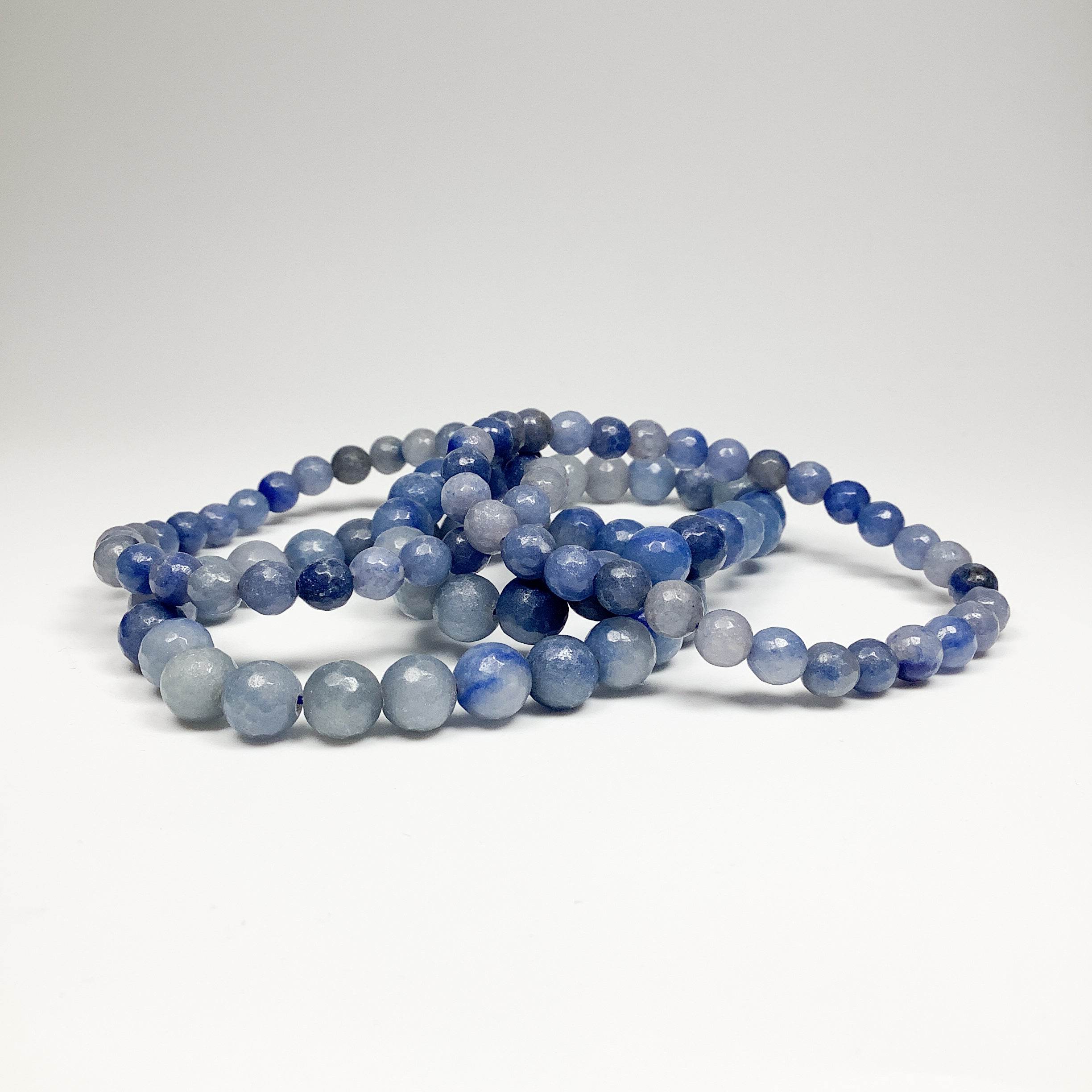 Faceted Blue Aventurine Beaded Bracelet - Rocks and Gems Canada