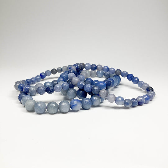 Faceted Blue Aventurine Beaded Bracelet - Rocks and Gems Canada