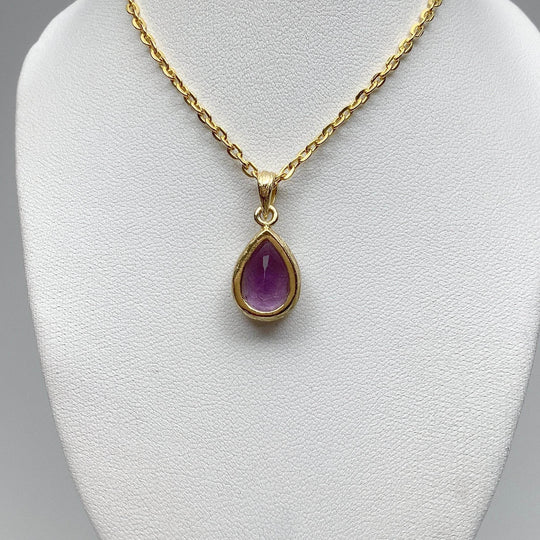 Gold Finish Amethyst Pendant - Rocks and Gems Canada