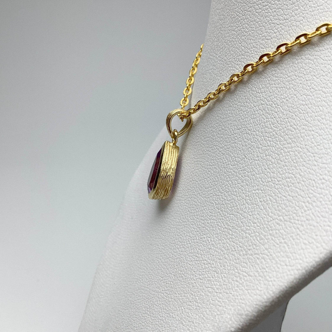Gold Finish Amethyst Pendant - Rocks and Gems Canada