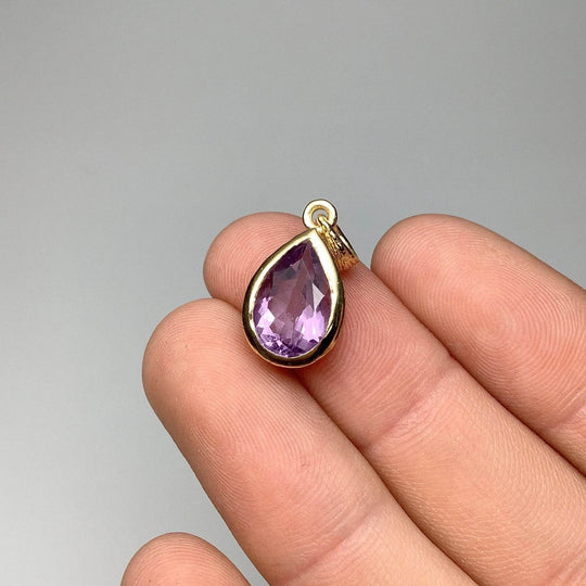 Gold Finish Amethyst Pendant - Rocks and Gems Canada