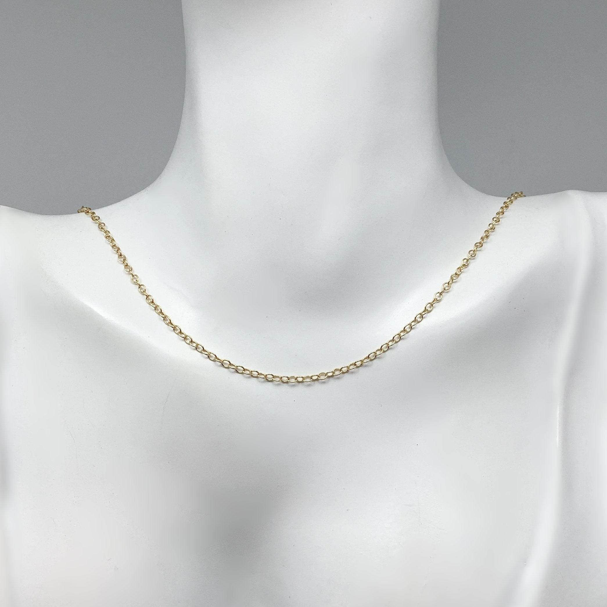 Gold Plated Sterling Silver Chain - Oval Link Style - Rocks and Gems Canada