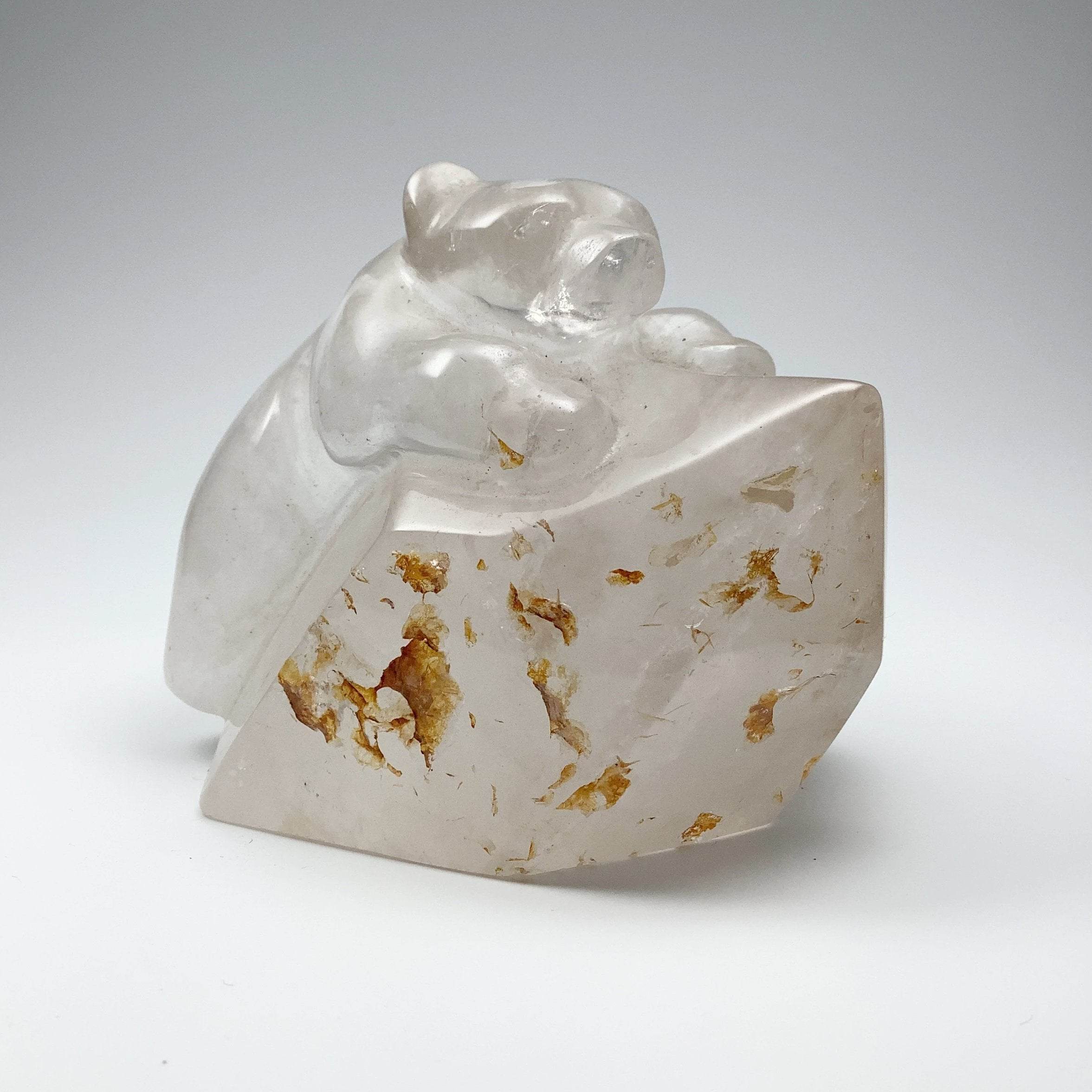 Hematoid Quartz Bear Carving - Rocks and Gems Canada