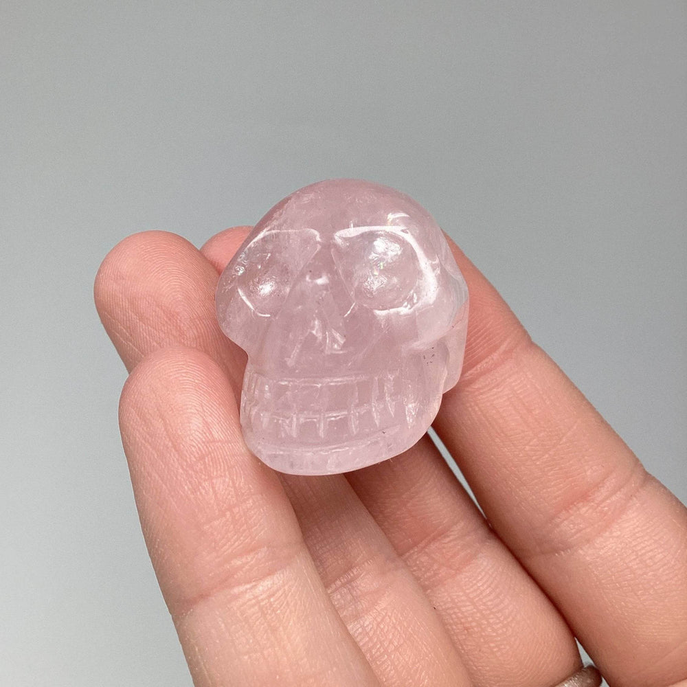 Carved Rose Quartz Skull - Rocks and Gems Canada
