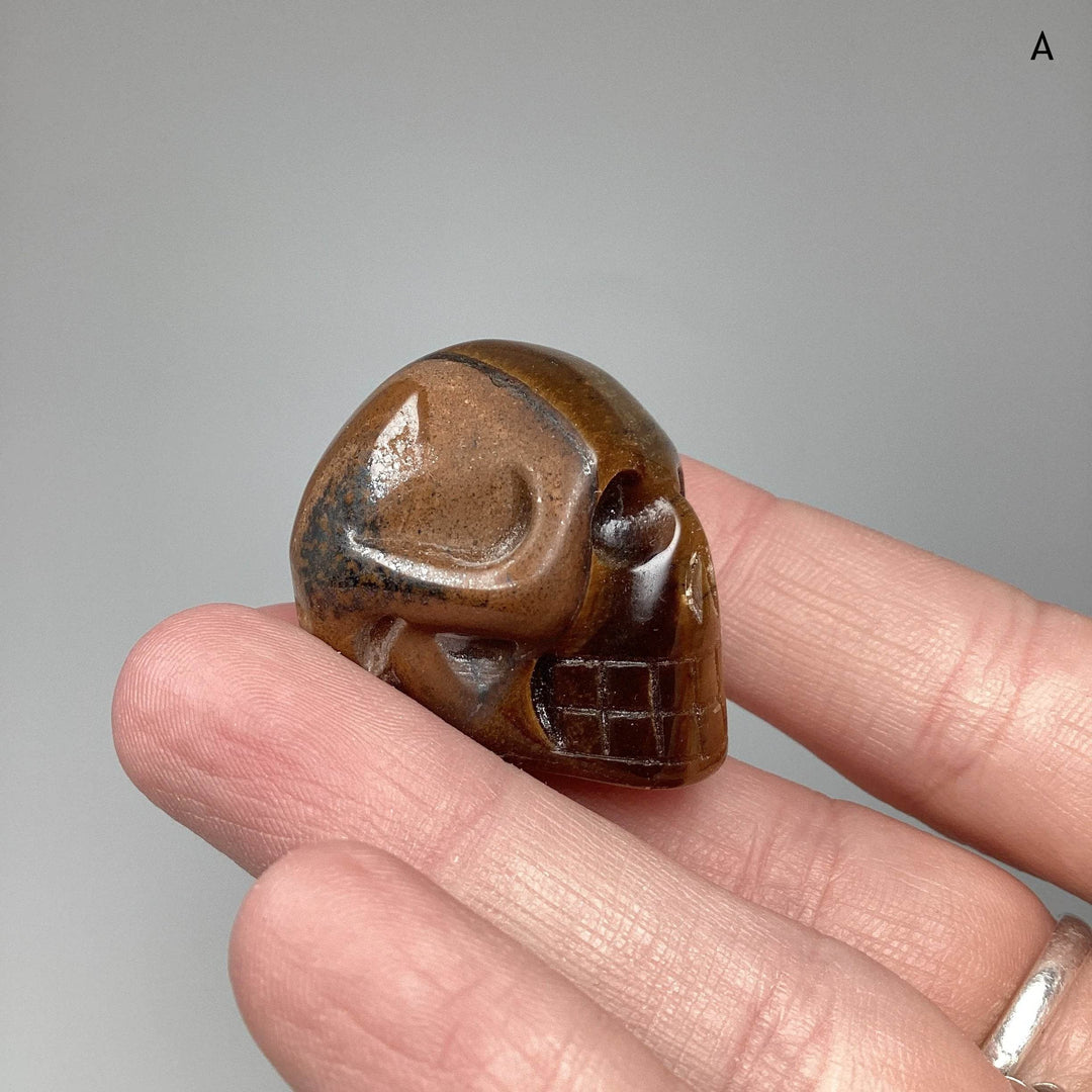 Carved Tiger Eye Skull - Rocks and Gems Canada