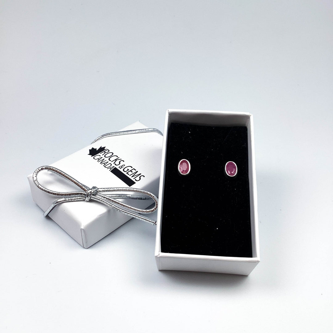 Ruby Studs Earrings - Rocks and Gems Canada