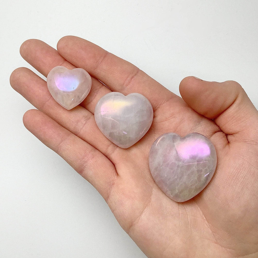 Opalescent Rose Quartz Heart - Rocks and Gems Canada