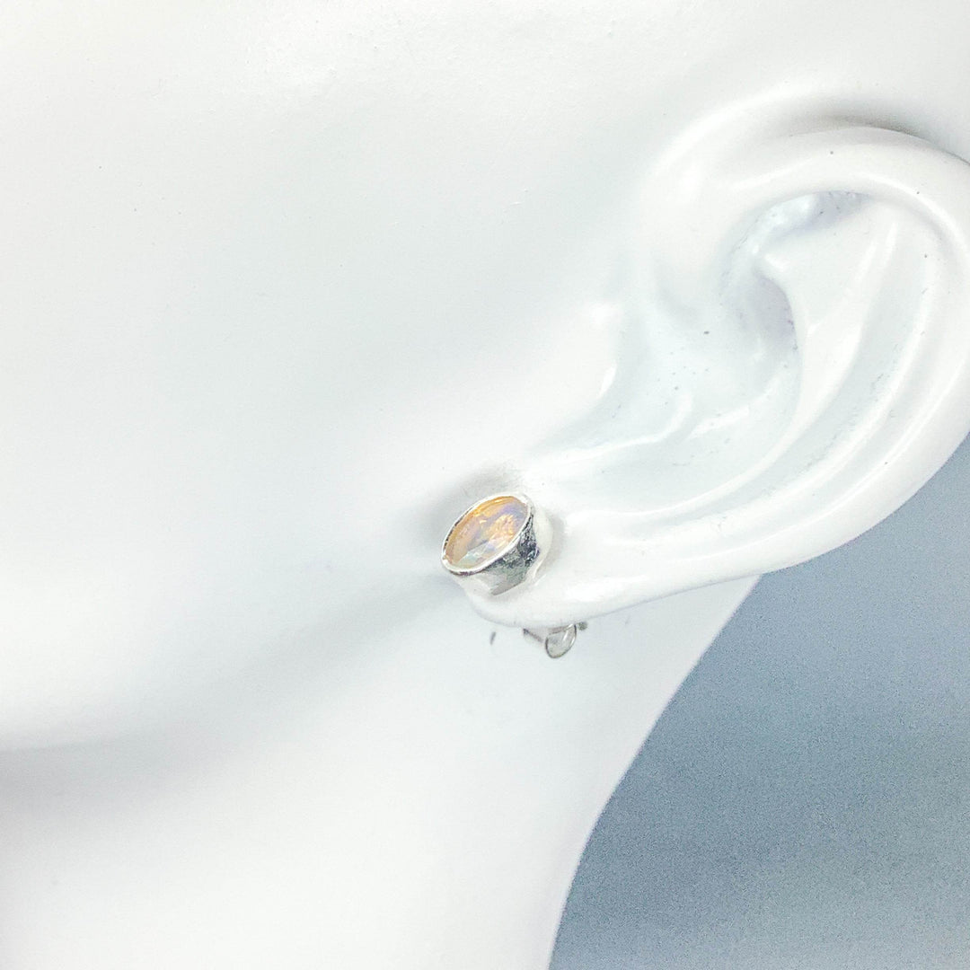 Fire Opal Studs Earrings - Rocks and Gems Canada