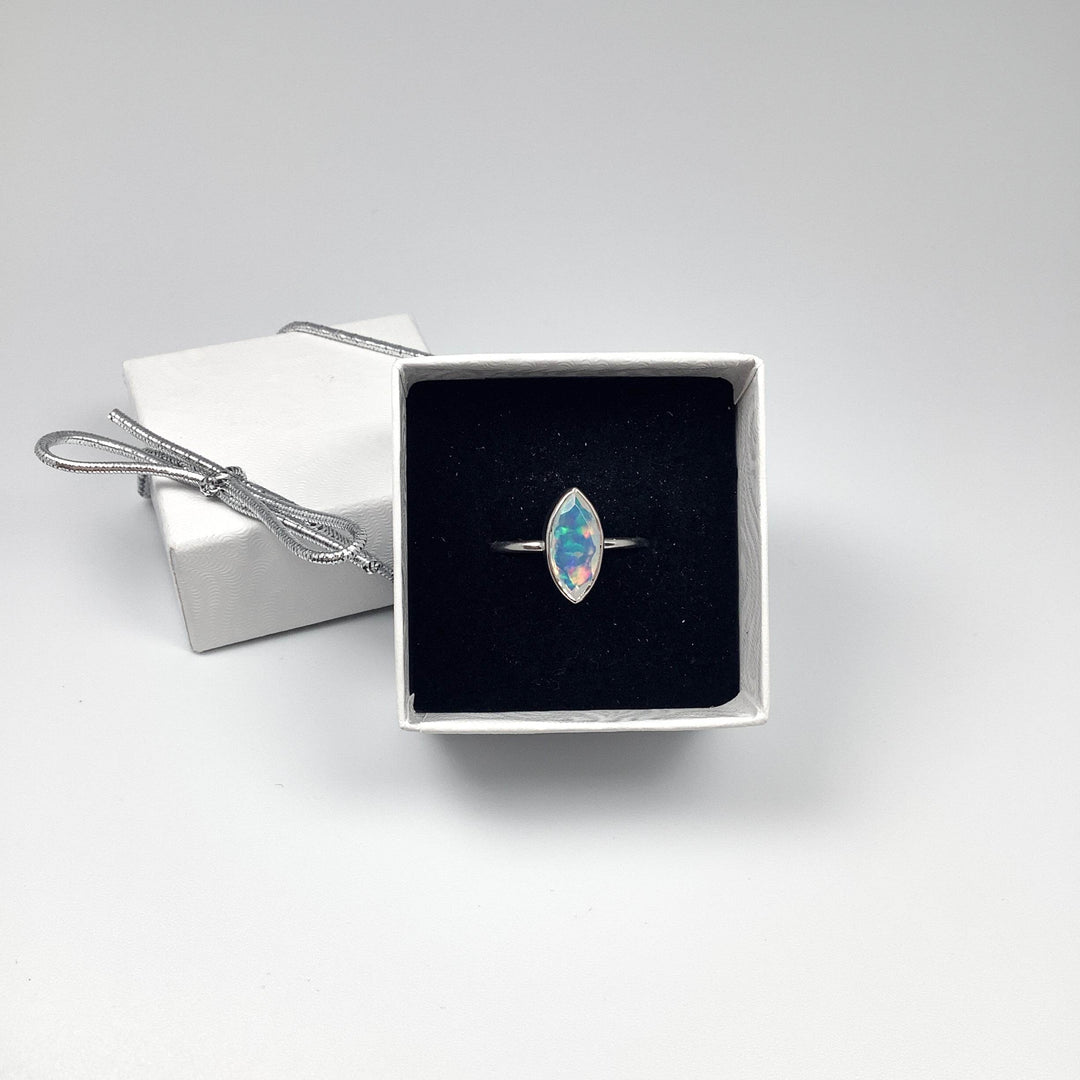 Faceted Ethiopian Fire Opal Ring - Rocks and Gems Canada