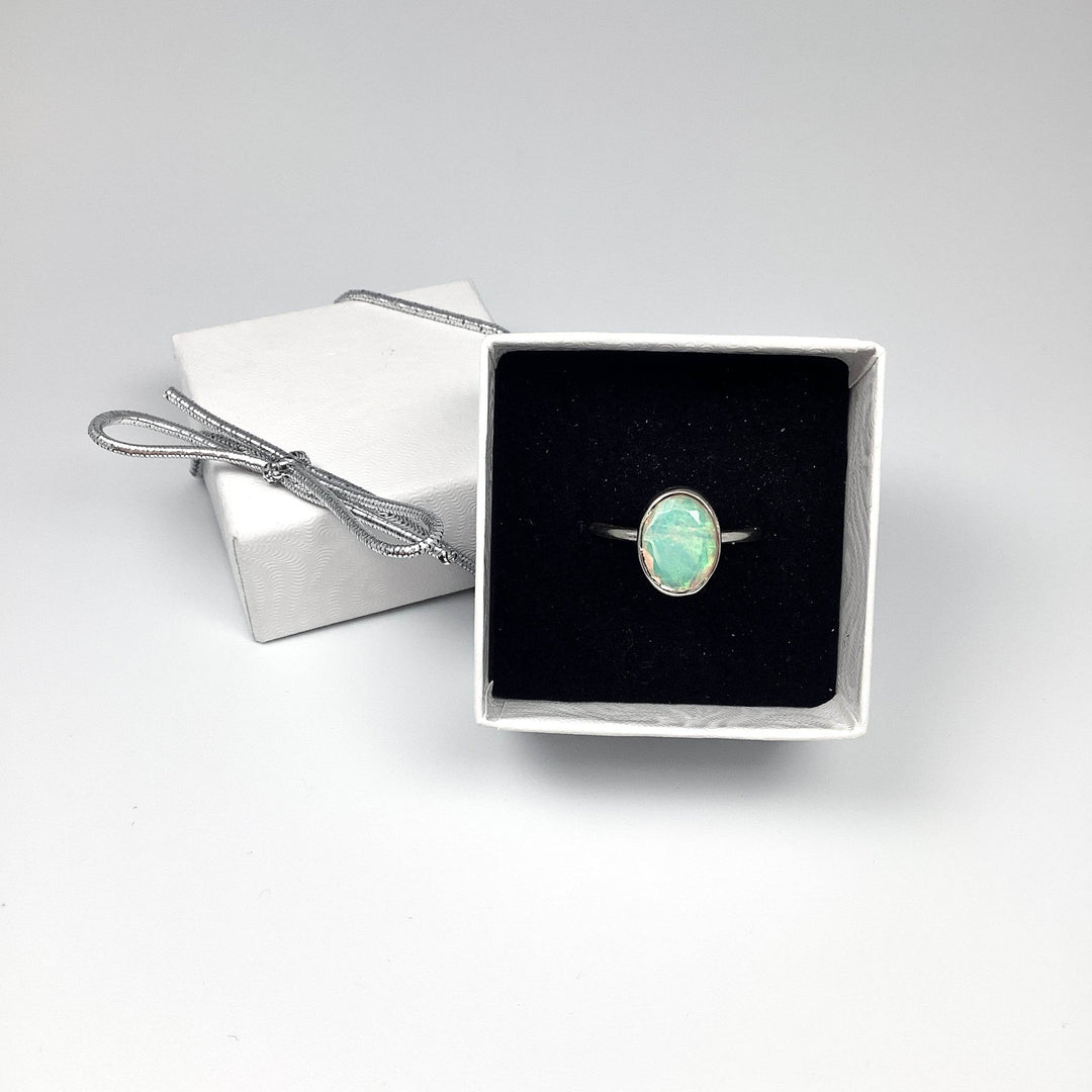 Faceted Ethiopian Fire Opal Ring - Rocks and Gems Canada