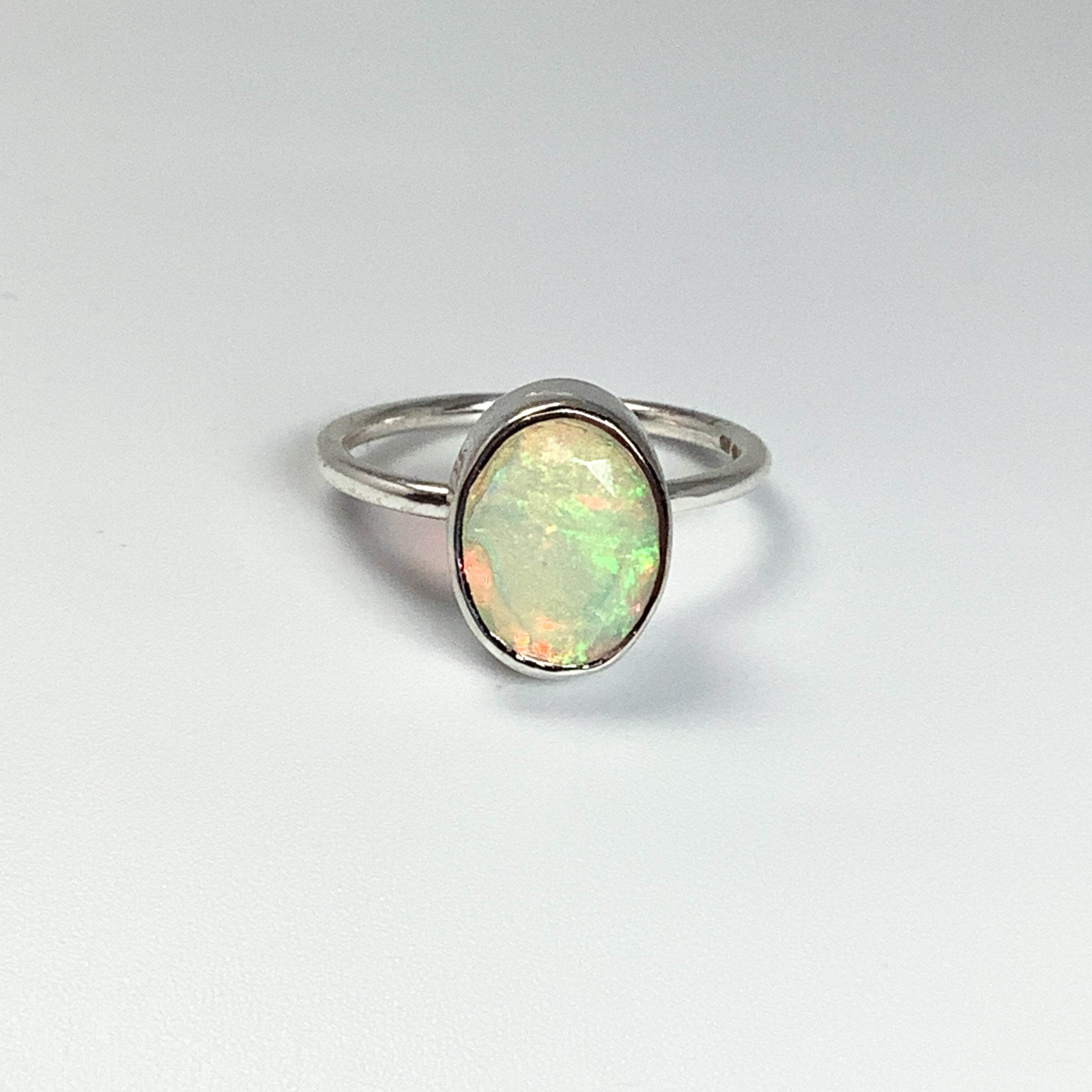 Faceted Ethiopian Fire Opal Ring - Rocks and Gems Canada