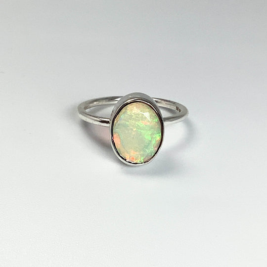 Faceted Ethiopian Fire Opal Ring - Rocks and Gems Canada
