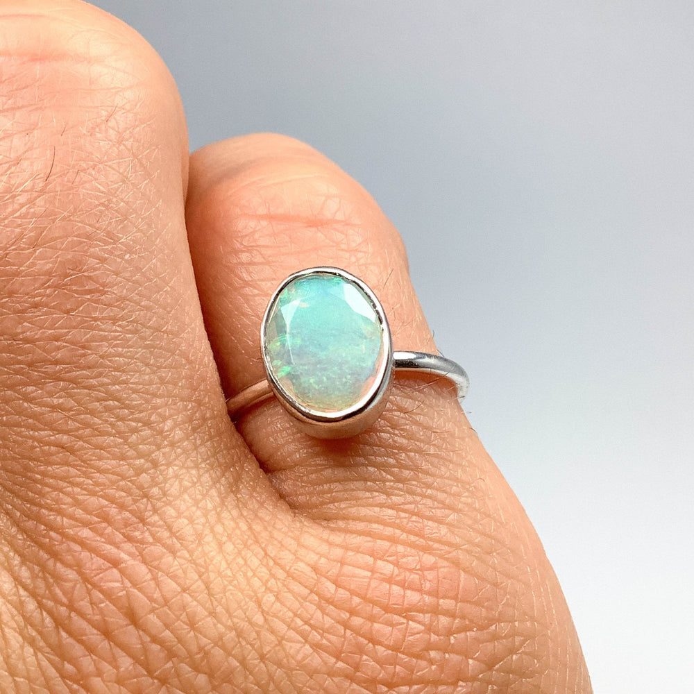 Faceted Ethiopian Fire Opal Ring - Rocks and Gems Canada