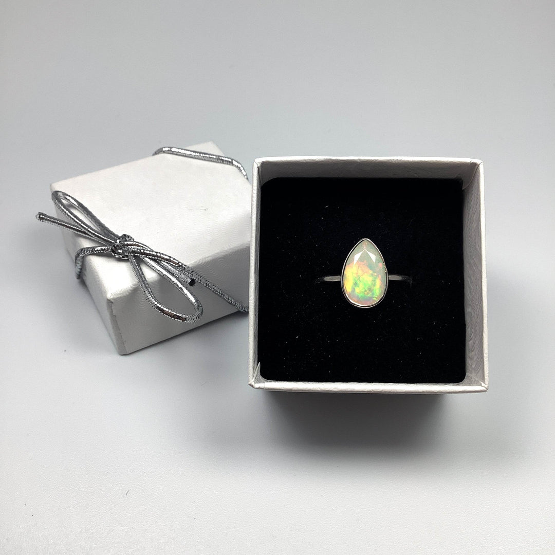 Faceted Ethiopian Fire Opal Ring - Rocks and Gems Canada