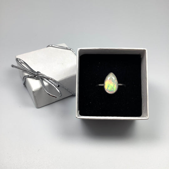 Faceted Ethiopian Fire Opal Ring - Rocks and Gems Canada