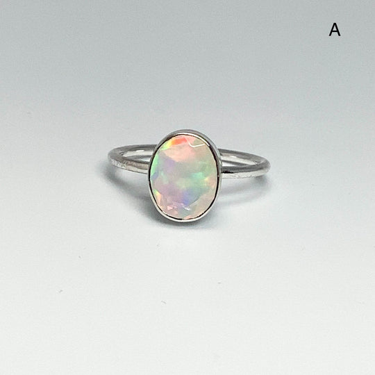 Faceted Ethiopian Fire Opal Ring - Rocks and Gems Canada