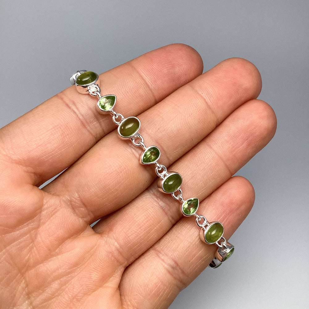 Peridot Sterling Silver Bracelet - Rocks and Gems Canada