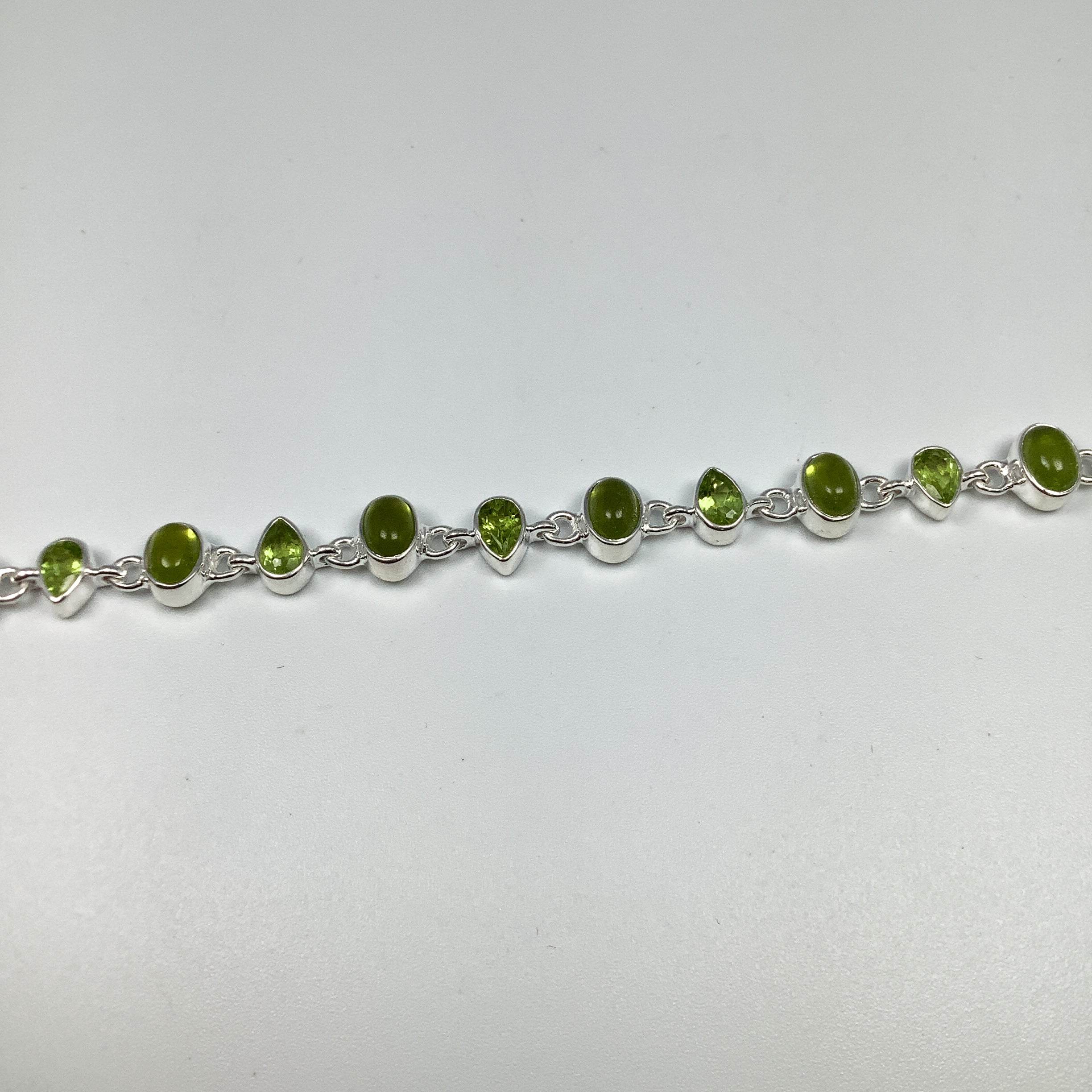 Peridot Sterling Silver Bracelet - Rocks and Gems Canada