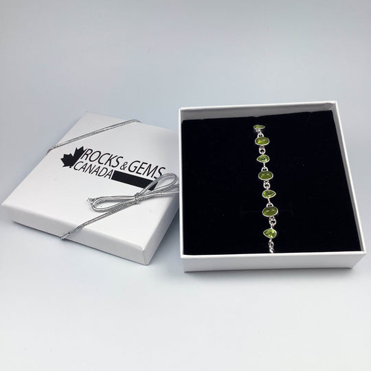 Peridot Sterling Silver Bracelet - Rocks and Gems Canada